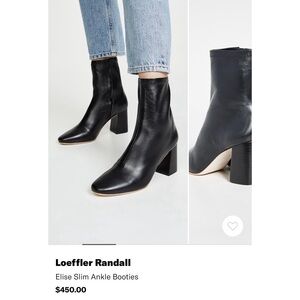 Loeffler Randall Black Leather Ankle Boots Size 9